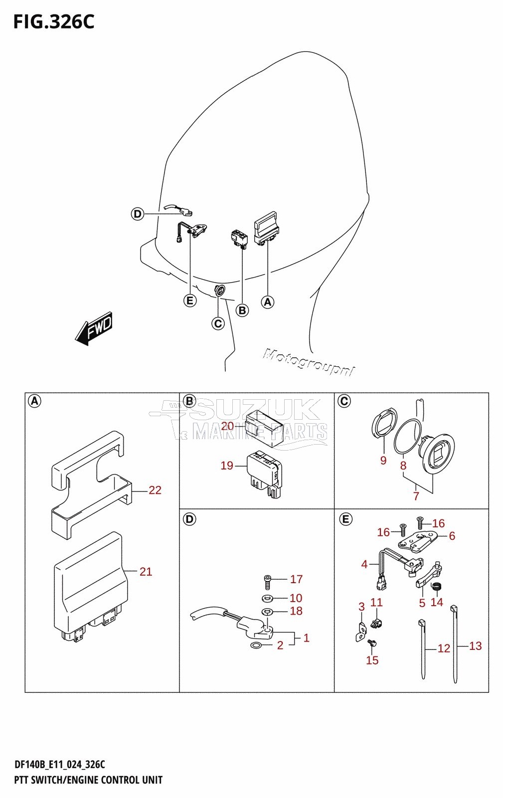 PTT SWITCH /​ ENGINE CONTROL UNIT (DF115BT,DF115BZ)