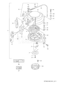 DT30C From 03003-351001 ()  1993 drawing RECOIL STARTER