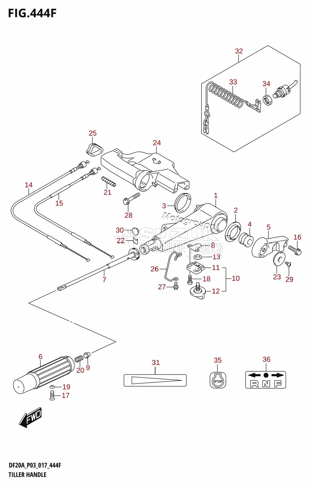 TILLER HANDLE (DF20ATH:P03)