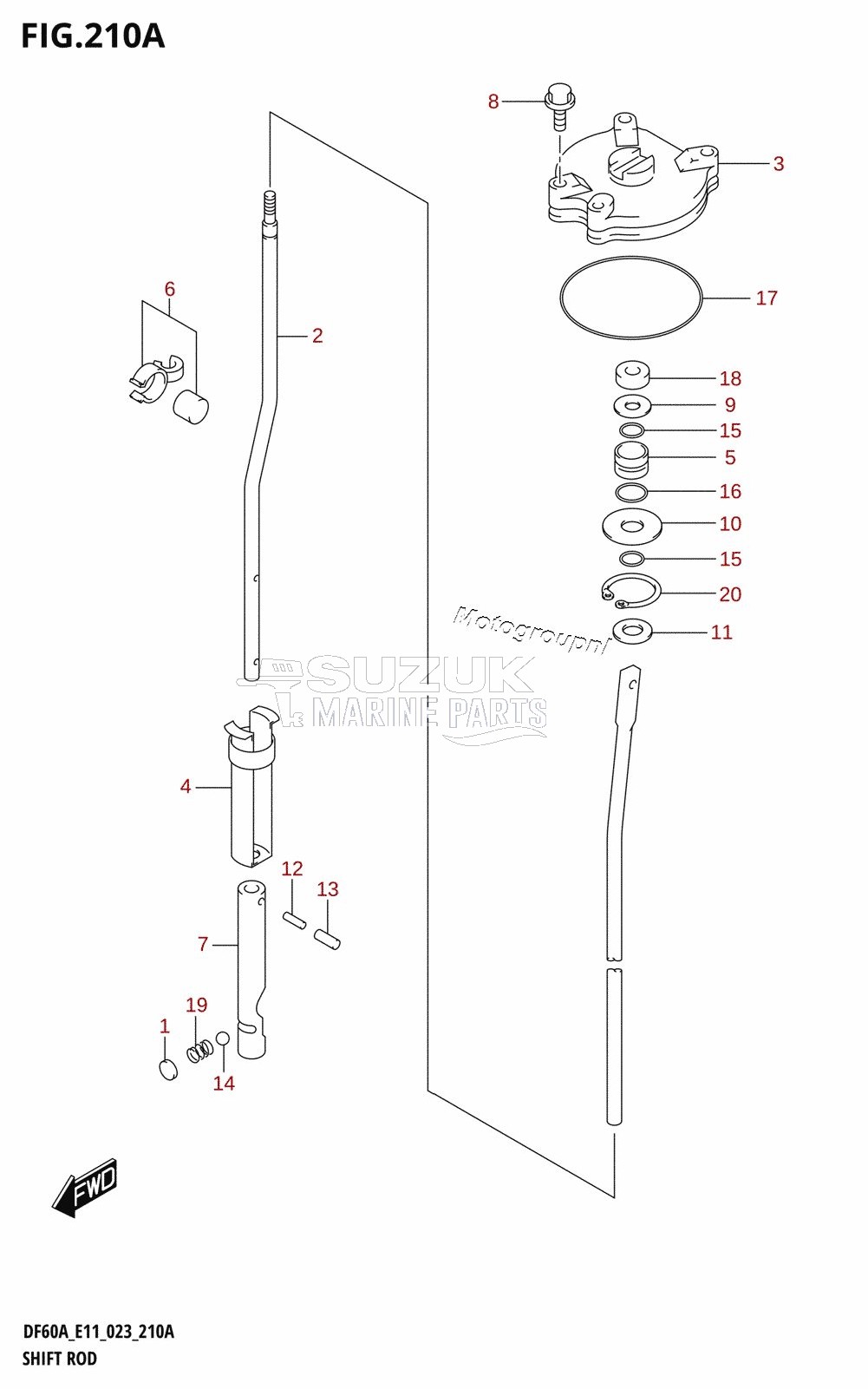 SHIFT ROD (DF50AVT,DF50AVTH,DF60AVT,DF40ASVT,DF60AVTH)