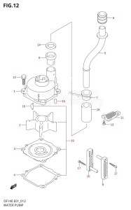 DF140 From 14002F-110001 (E01 E40)  2011 drawing WATER PUMP