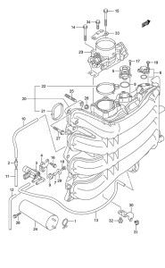 Outboard DF 150 drawing Intake Manifold/Throttle Body