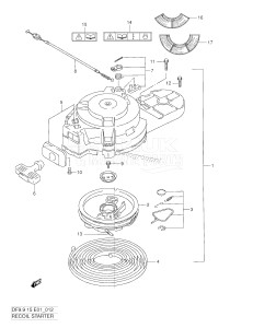 DF15 From 01501F-751001 ()  1997 drawing RECOIL STARTER