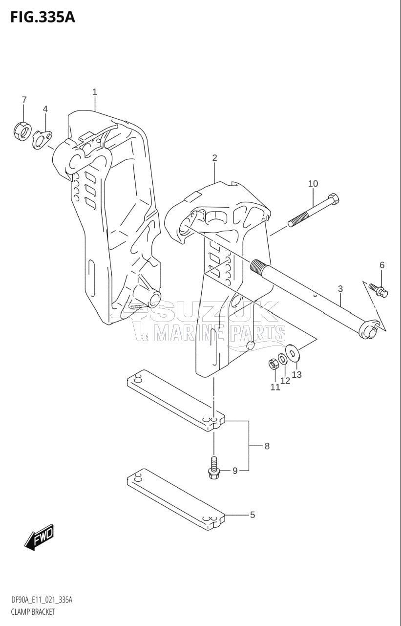 CLAMP BRACKET (DF70A,DF70ATH,DF80A,DF90A,DF90ATH,DF100B)