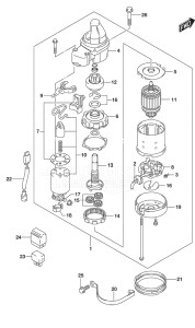 Outboard DF 225 drawing Starting Motor