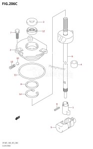 DF140 From 14001F-251001 (E03)  2002 drawing CLUTCH ROD (DF140Z:(K2,K3,K4,K5,K6))