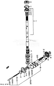 DT9.9 From 992100001 ()  1988 drawing TRANSMISSION 2 (BEHIND WATER EXHAUST)