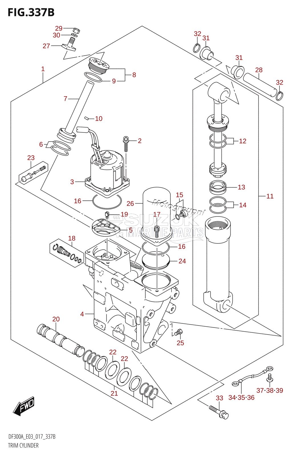 TRIM CYLINDER (DF250A:E03:(X-TRANSOM,XX-TRANSOM))