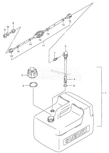 DF9.9 From 00991 F-751001 ()  1997 drawing FUEL TANK (RESIN)