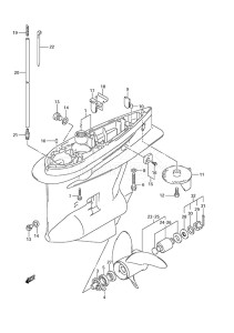 Outboard DF 150 drawing Gear Case (C/R)