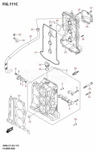 DF60A From 06002F-240001 (E01 E40 E11)  2022 drawing CYLINDER HEAD (022,023)