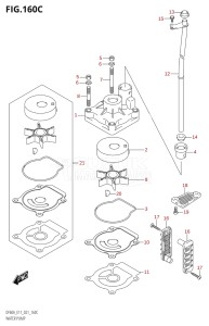 06002F-240001 (2022) 60hp E01 E40 E11-Gen. Export - Costa Rica (DF60AQH  DF60AQH  DF60AT  DF60AT  DF60ATH  DF60ATH) DF60A drawing WATER PUMP (DF40AST:E34)