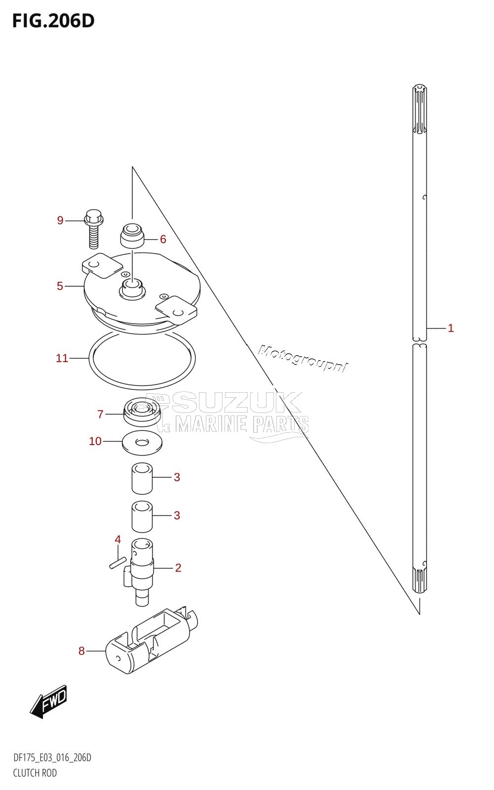 CLUTCH ROD (DF150ZG:E03)