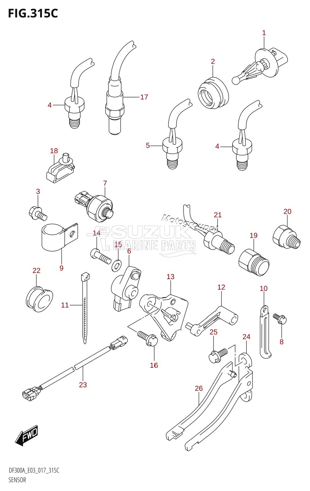 SENSOR (DF300A:E03:L-TRANSOM)