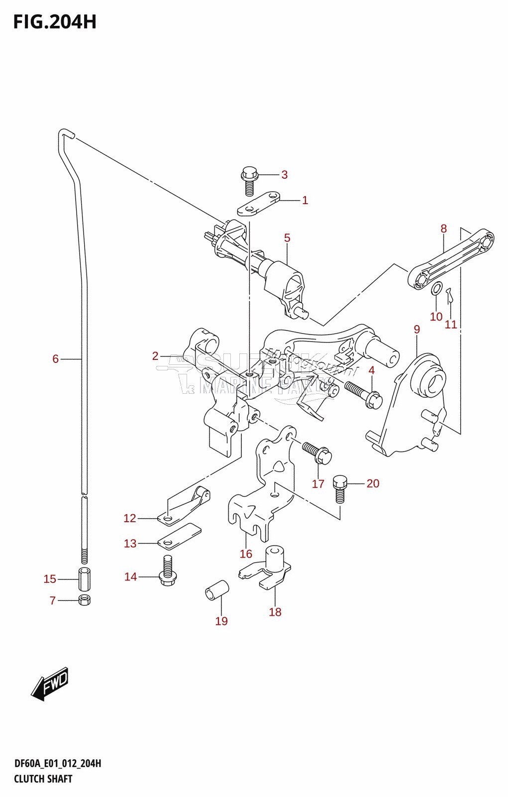 CLUTCH SHAFT (DF60AQH:E01)