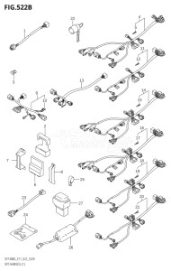 11505F-140001 (2021) 115hp E11 E40-Gen. Export 1-and 2 (DF115BG) DF115BG drawing OPT:HARNESS (1) (022)