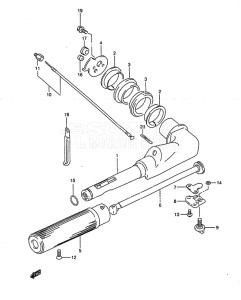 Outboard DT 5 drawing Tiller Handle