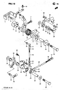 DT75 From 070501-60614 ()  1986 drawing THROTTLE LINK