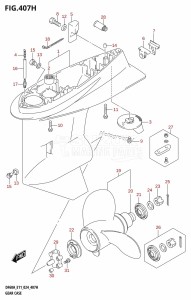 DF60AQH From 06002F-440001 (E11 - E40)  2024 drawing GEAR CASE (DF40ASVT)