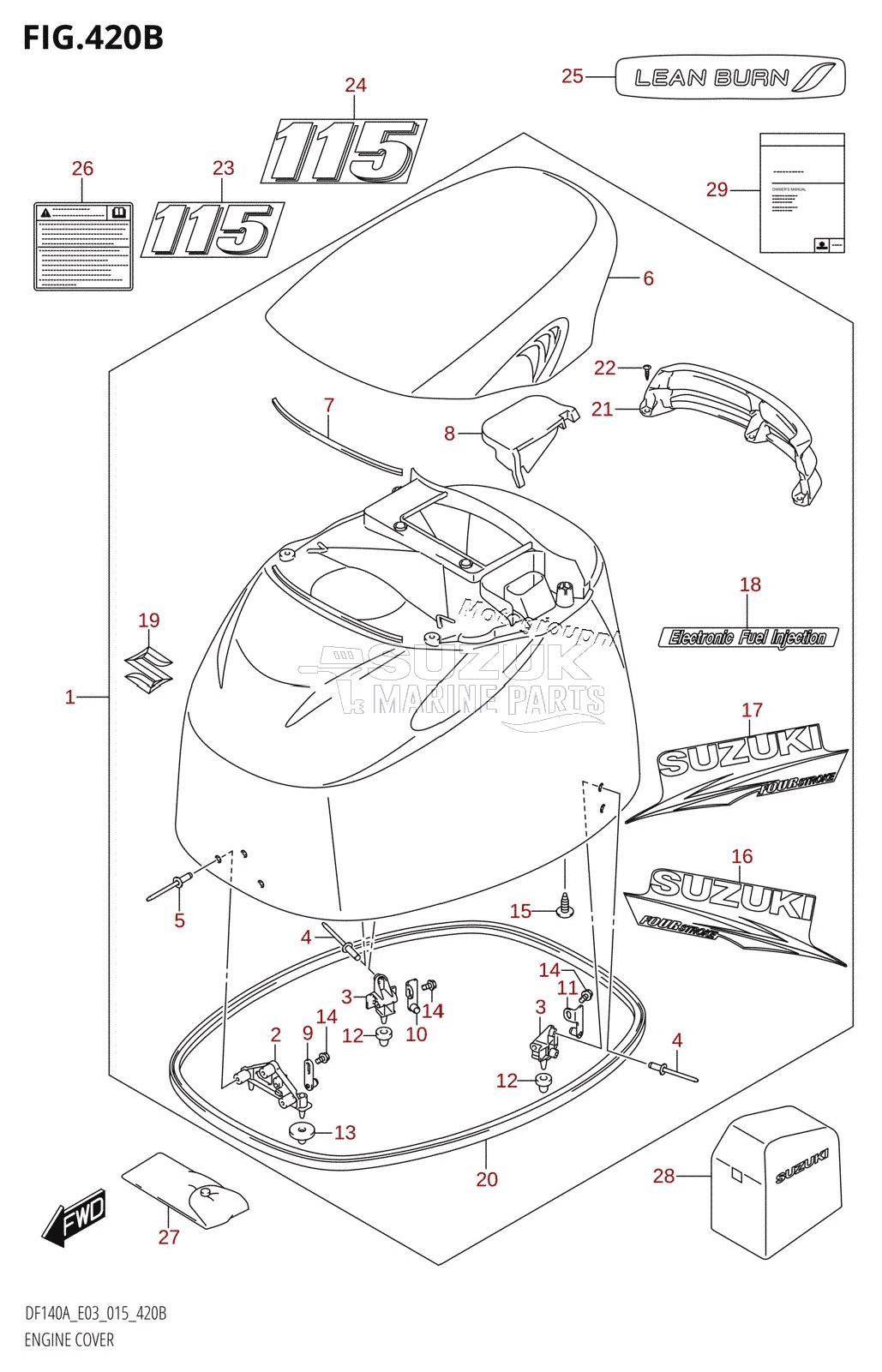 ENGINE COVER (DF115AT:E03)