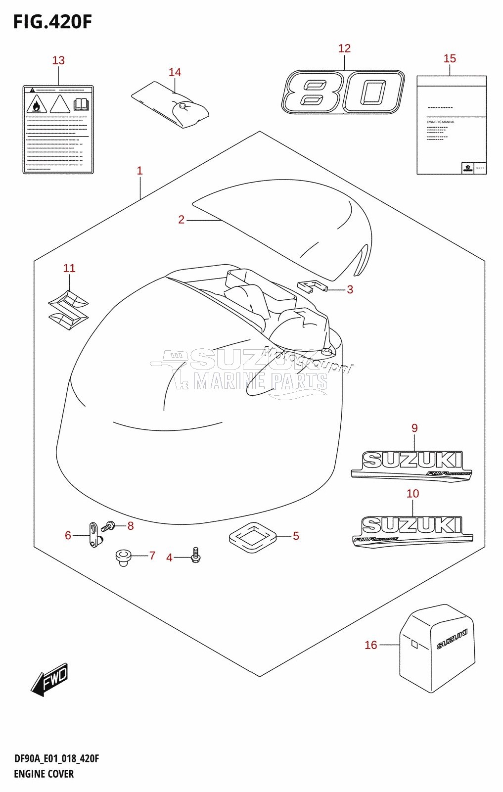 ENGINE COVER (DF80A:E40)