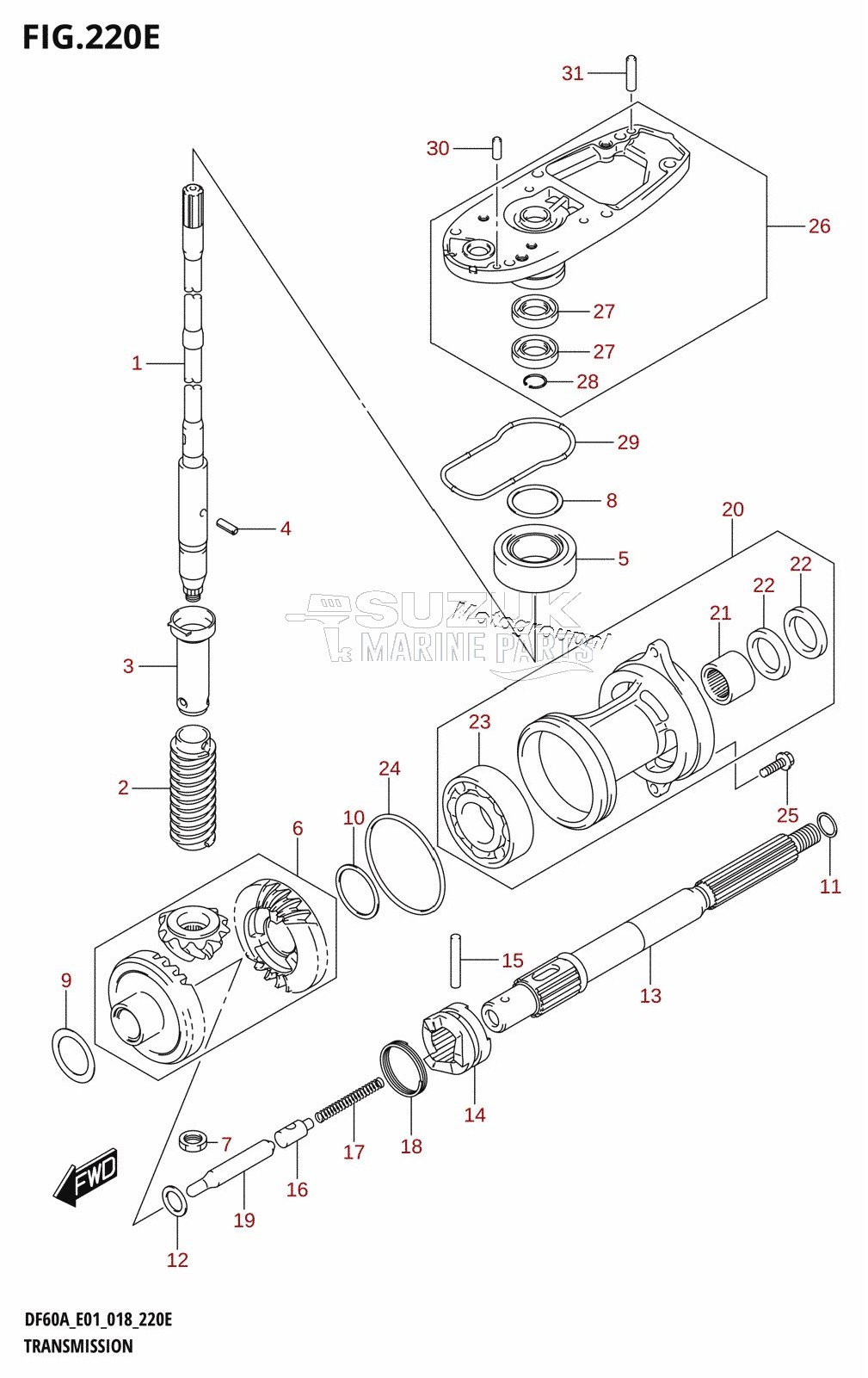 TRANSMISSION (DF60AQH:E01,DF60AQH:E40,DF60ATH:E01,DF60ATH:E40)