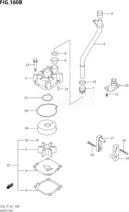 06001F-861001 (1998) 60hp E03-USA (DF60TW) DF60 drawing WATER PUMP (K8,K9)