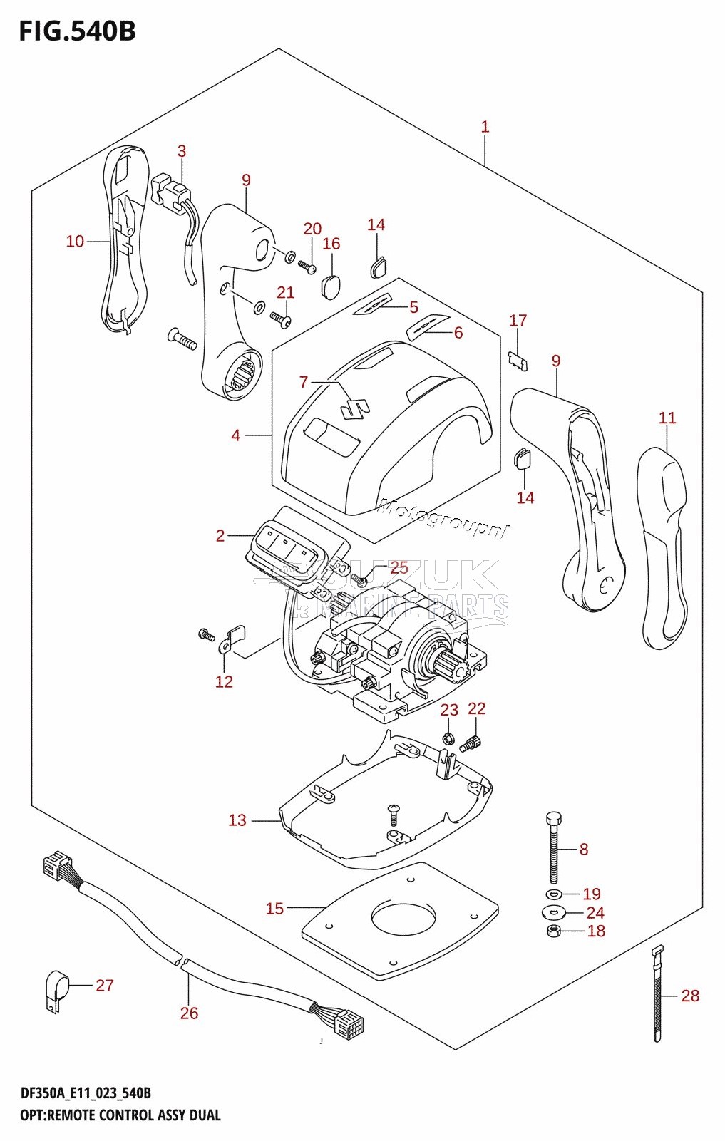 OPT:REMOTE CONTROL ASSY DUAL (022,023)