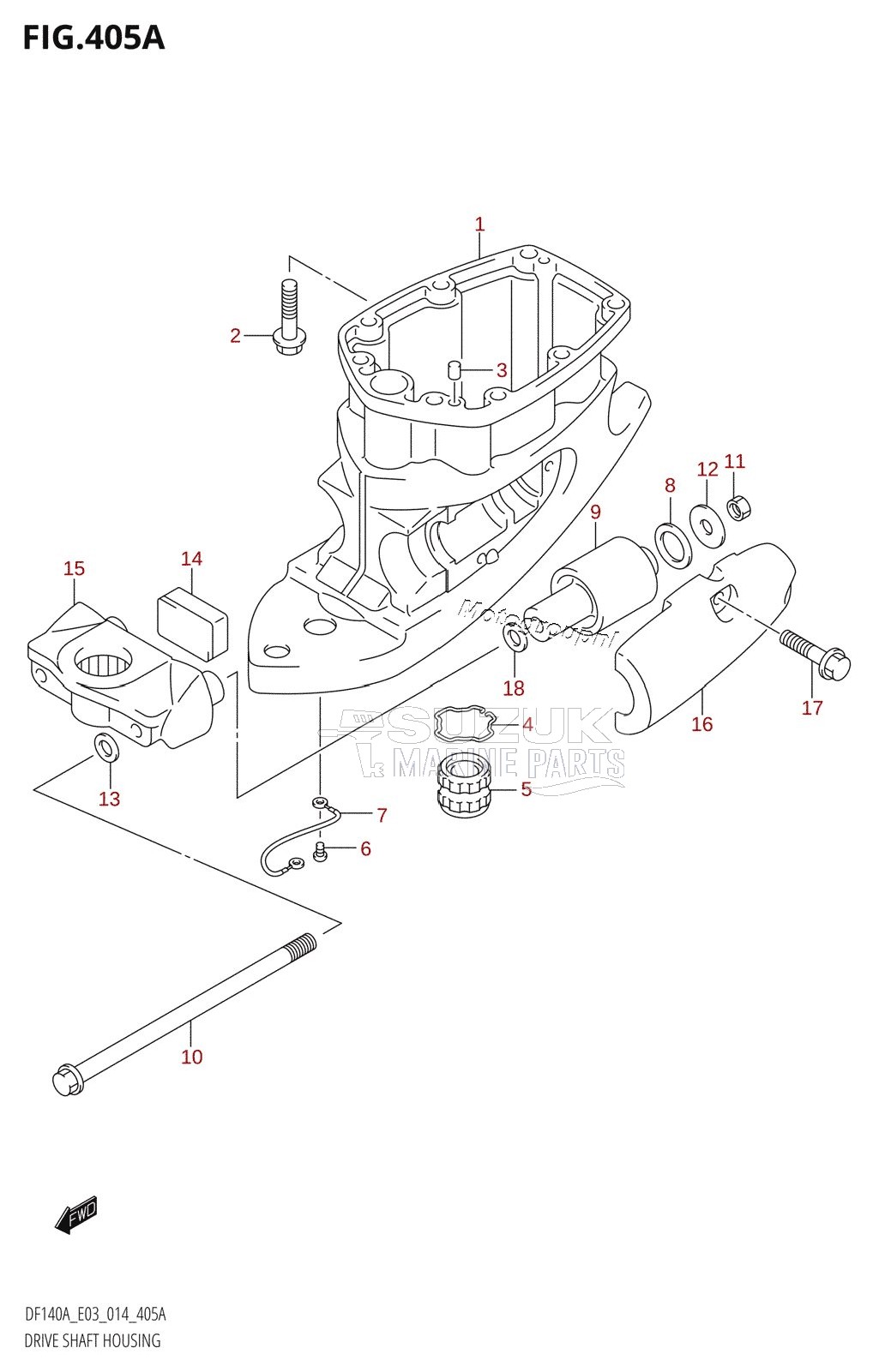 DRIVE SHAFT HOUSING (DF100AT:E03)