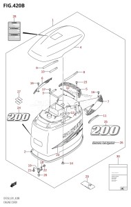 DF250 From 25001F-880001 (E01 E40)  2008 drawing ENGINE COVER ((DF200T,DF200Z,DF200WT,DF200WZ):(K10,011))