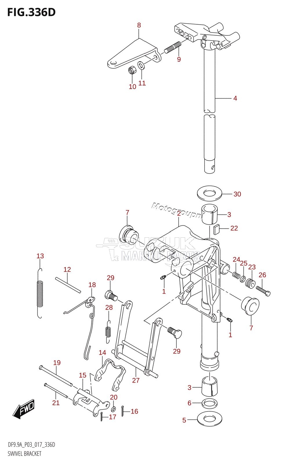 SWIVEL BRACKET (DF9.9AR:P03)