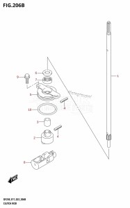 DF250 From 25003F-040001 (E01 E03 E40)  2020 drawing CLUTCH ROD (DF250ST)