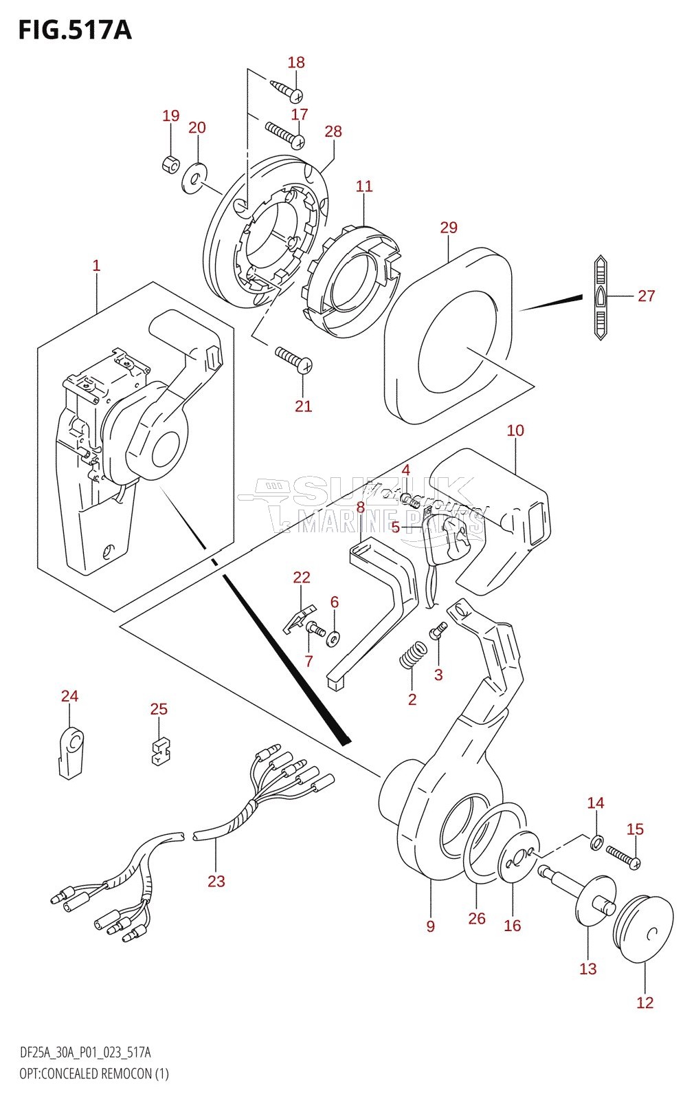 OPT:CONCEALED REMOCON (1) (DF25AR,DF25AT,(DF25ATH,DF30ATH):(022,023),DF30AR,DF30AT)