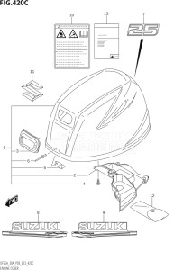 02504F-140001 (2021) 25hp P03-U.S.A (DF25A   DF25AT   DF25ATH   DT25K) DF25A drawing ENGINE COVER ((022,023):DF25A)