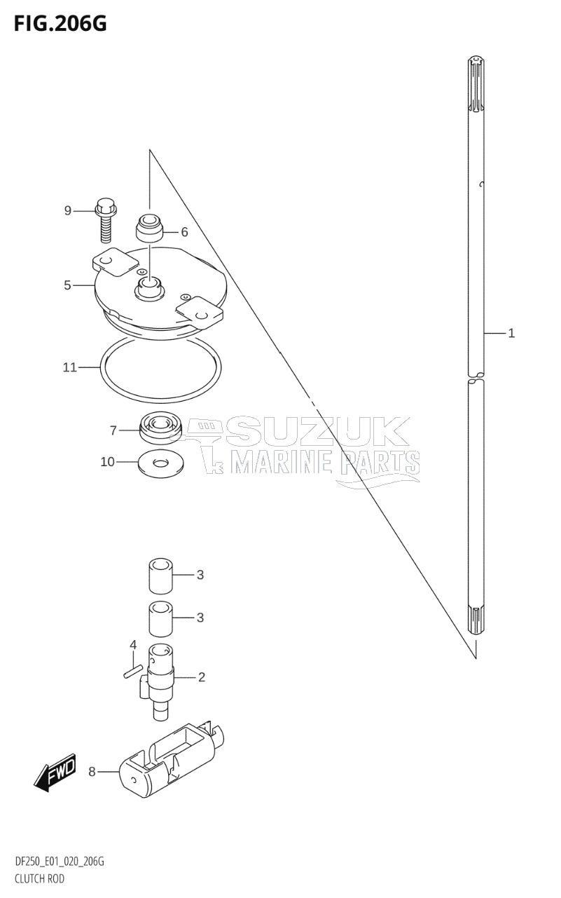 CLUTCH ROD (DF250Z:E01)