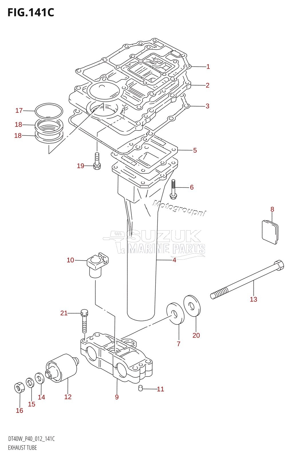 EXHAUST TUBE (DT40WR:P40)