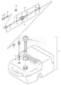 DT140 From 14002-351001 ()  1993 drawing FUEL TANK (PLASTIC /​ MODEL:93~00)