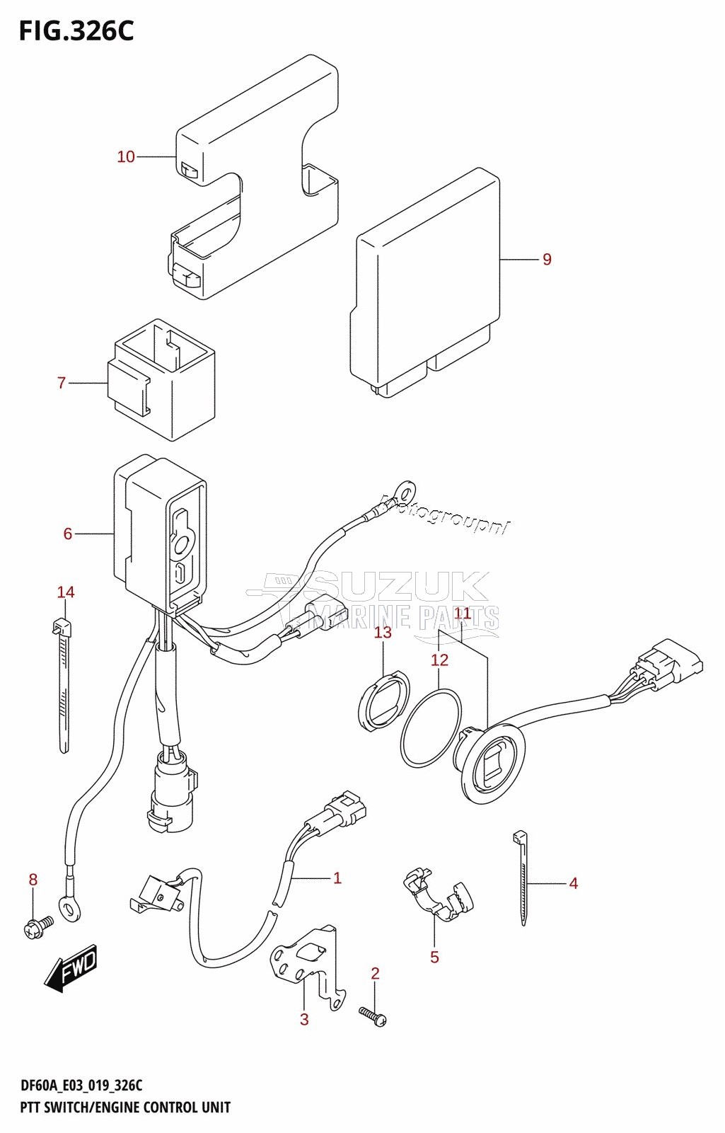 PTT SWITCH /​ ENGINE CONTROL UNIT (DF60A)