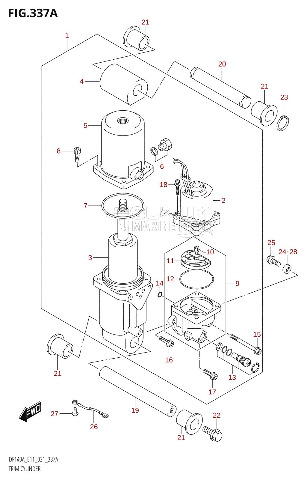 TRIM CYLINDER (DF100AT,DF115AT:E11,DF115AZ:E11)