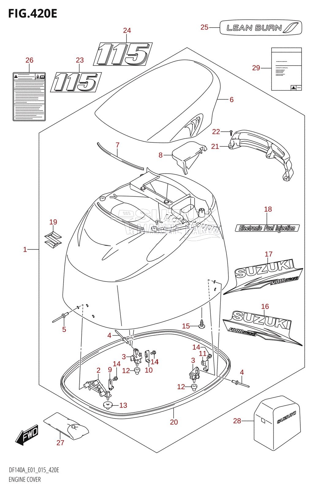 ENGINE COVER (DF115AZ:E40)