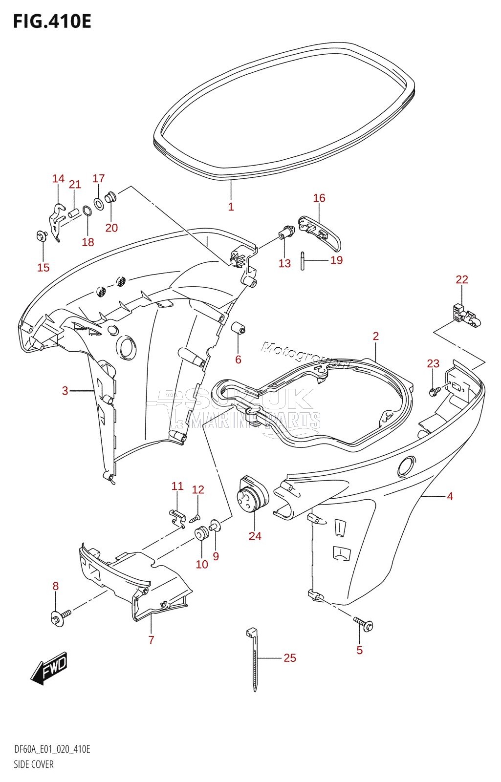 SIDE COVER (DF60AQH:E40,DF60ATH:E01,DF60ATH:E40)