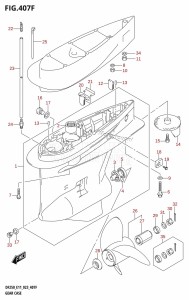 DF250Z From 25003Z-040001 (E01 E11 E40)  2020 drawing GEAR CASE (DF250Z)