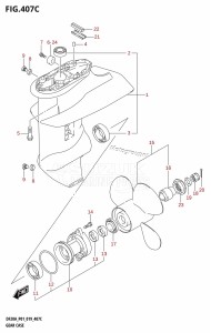 DF15A From 01504F-910001 (P01)  2019 drawing GEAR CASE (DF9.9B,DF9.9BR,DF9.9BT,DF15A,DF15AR)