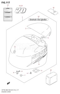 07003F-210001 (2012) 70hp E01 E40-Gen. Export 1 - Costa Rica (DF70A  DF70AT / DF70ATH  DF70ATH) DF70A drawing ENGINE COVER (DF70A E40)