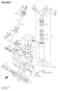 DF225T From 22503F-210001 (E03)  2012 drawing TRIM CYLINDER (DF225T:E03:(X-TRANSOM,XX-TRANSOM))