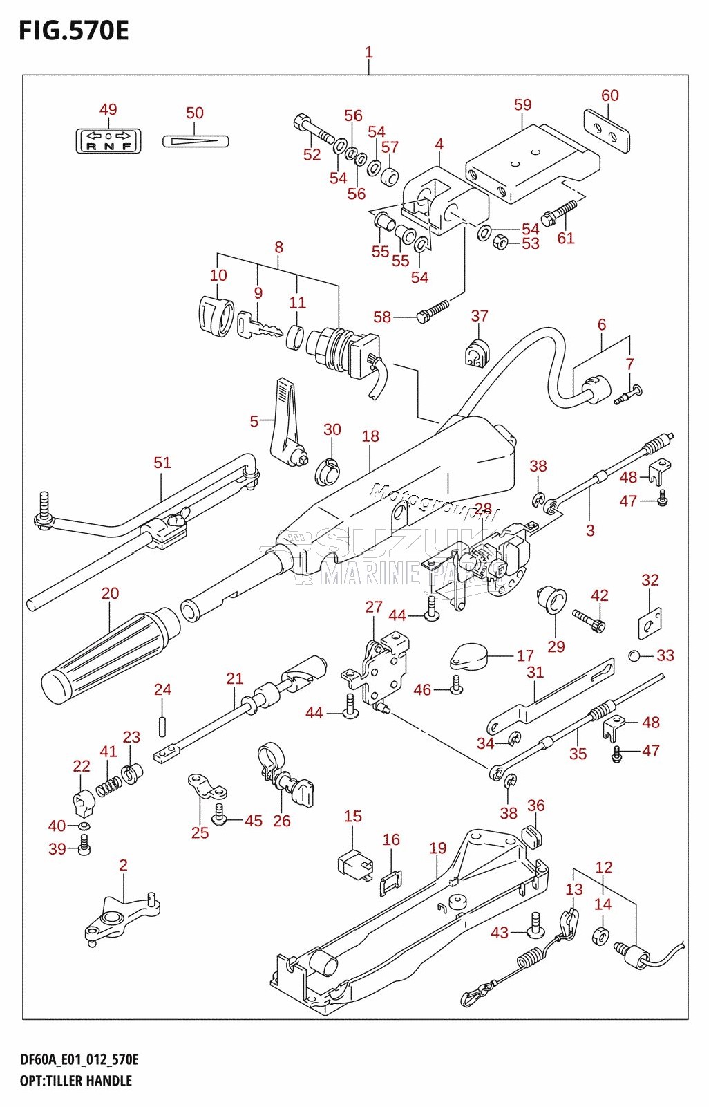 OPT:TILLER HANDLE (DF60A:E40)