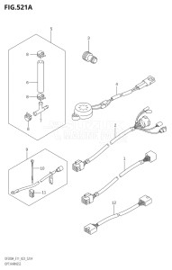 17503F-340001 (2023) 175hp E11 E40-Gen. Export 1-and 2 (DF175AT) DF175A drawing OPT:HARNESS (020,021)