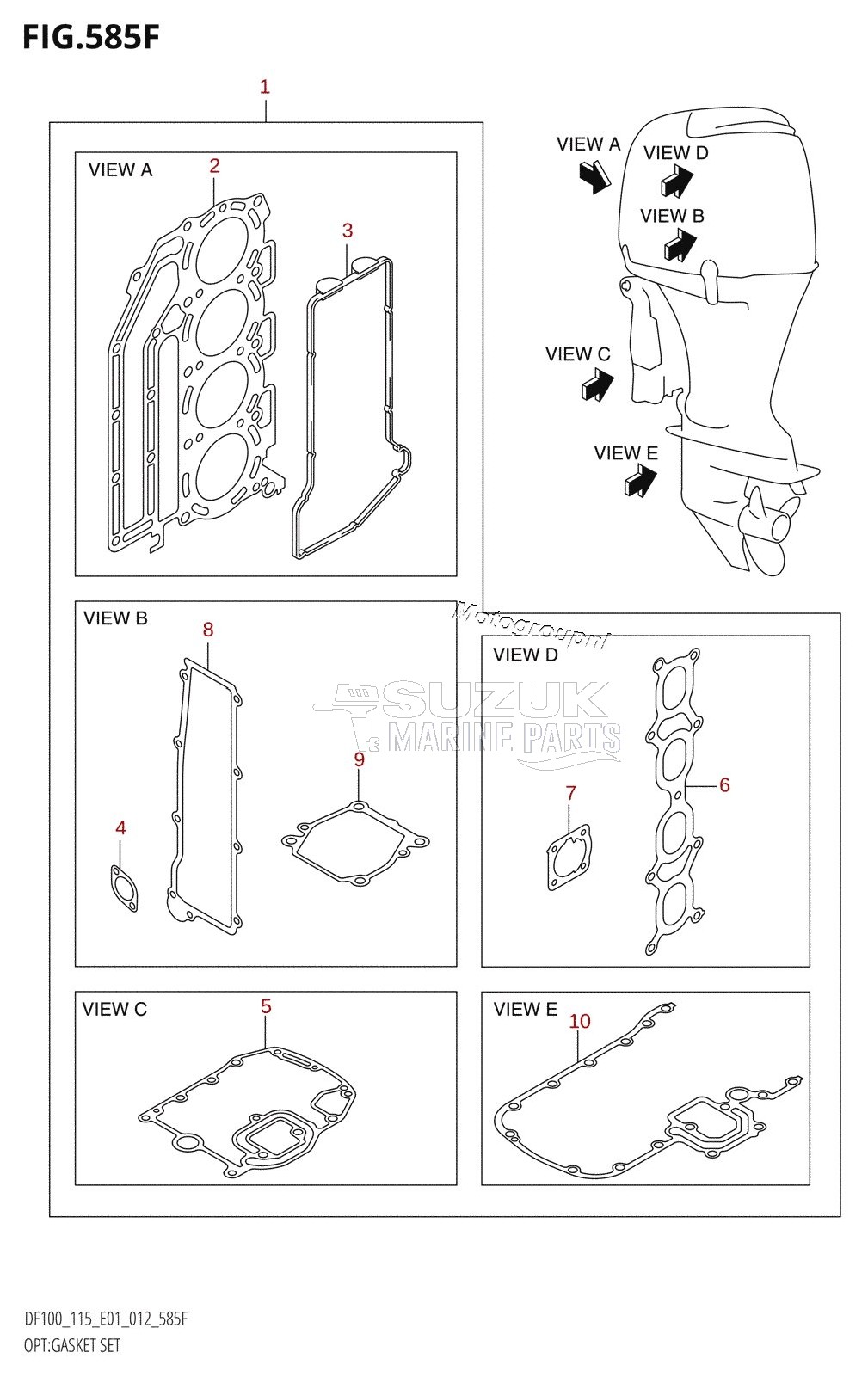 OPT:GASKET SET (DF115Z:E40)