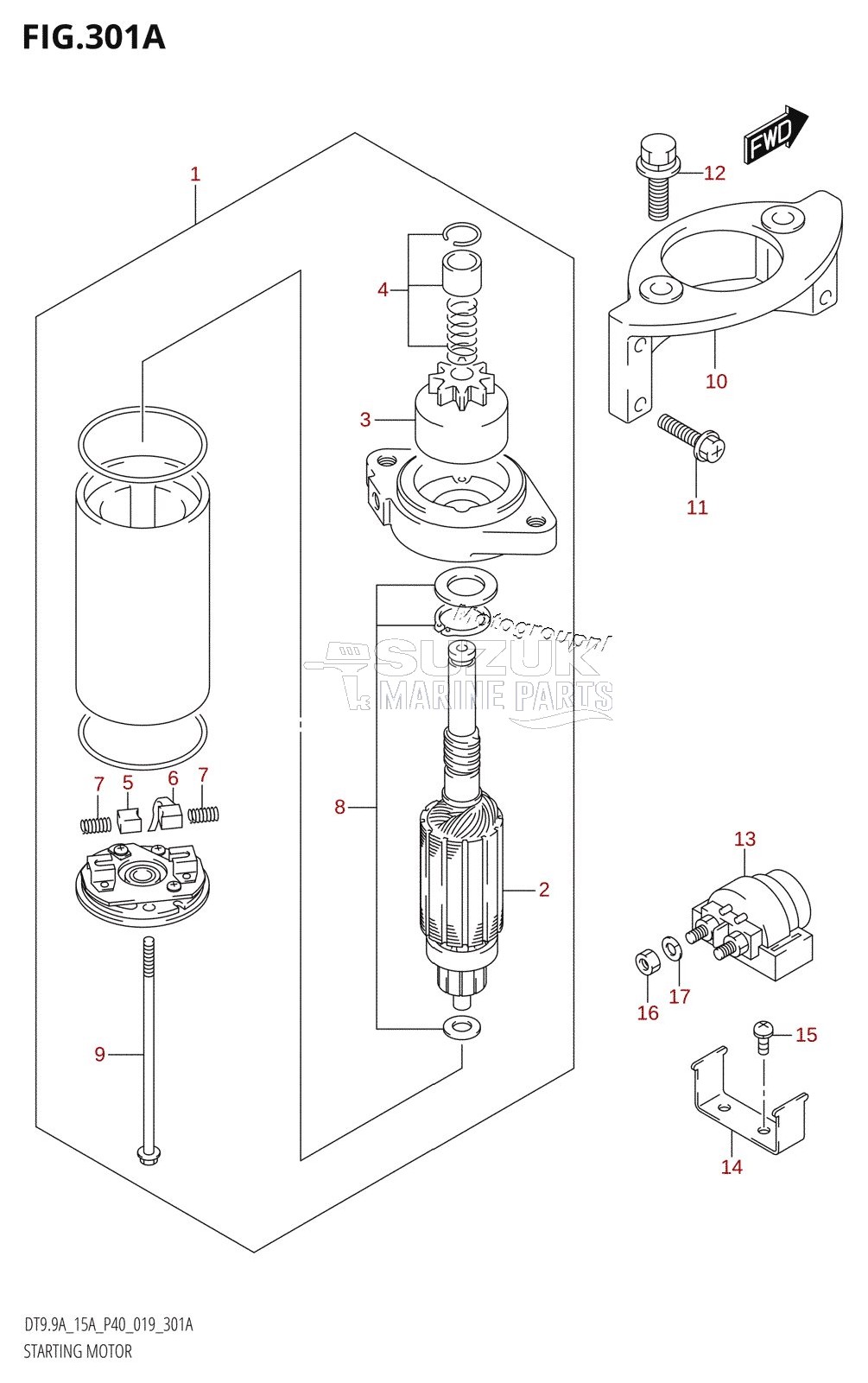 STARTING MOTOR (DT15A:P40:E-STARTER)