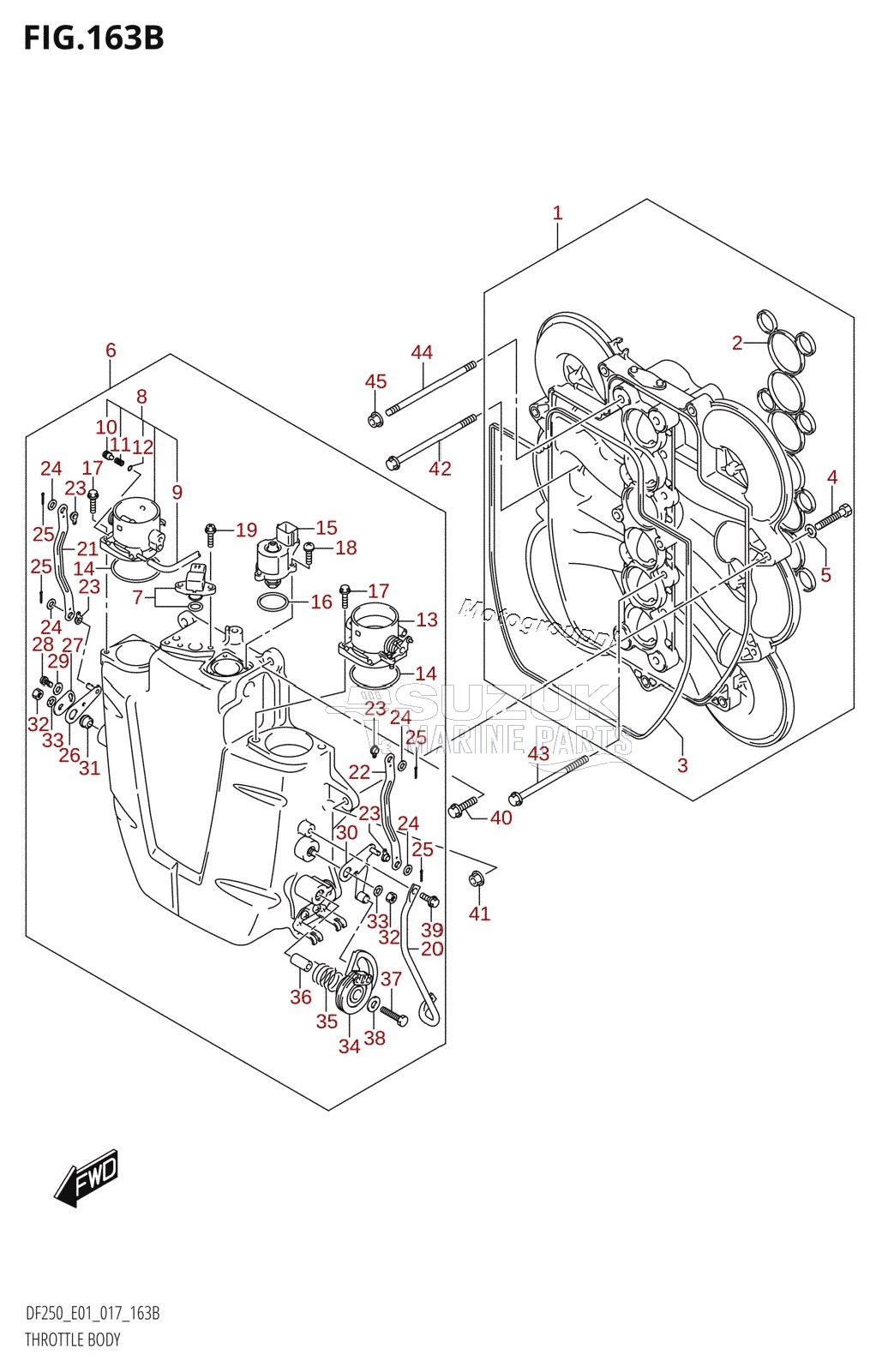 THROTTLE BODY (DF200T:E40)